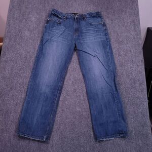Vintage Rocawear Jeans Mens 38x32 Blue Rap Straight Baggy Wide Skater Street Y2K